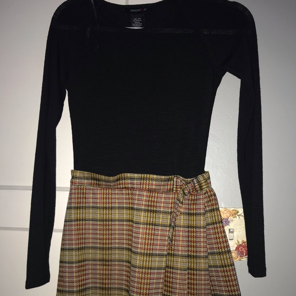 Black and plaid dress